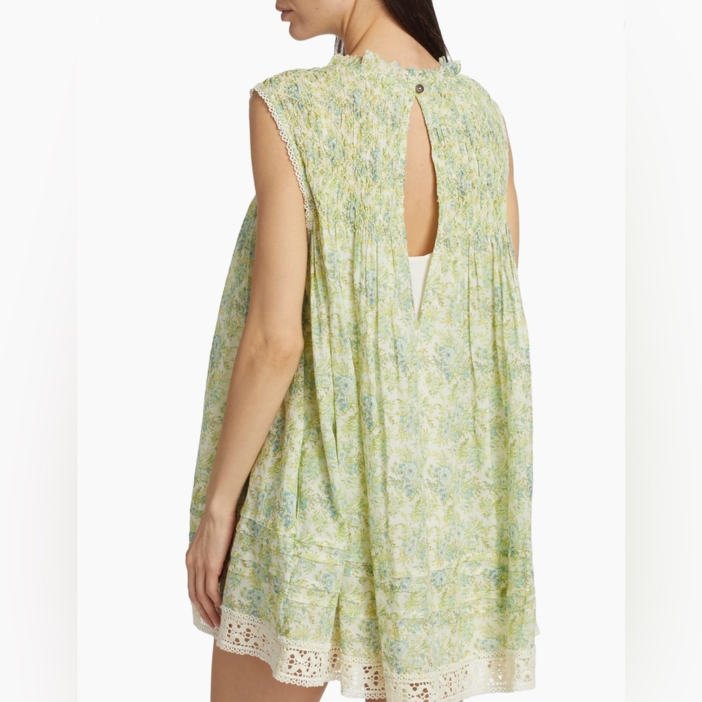 FREE PEOPLE Shea Floral Mini Dress Undersea Combo $128 Retail NWT - Picture 11 of 15